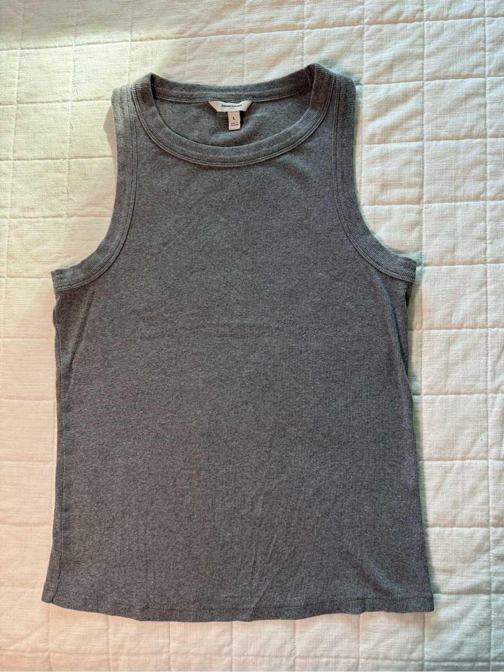 Banana Republic Grey Ribbed Crewneck Tank